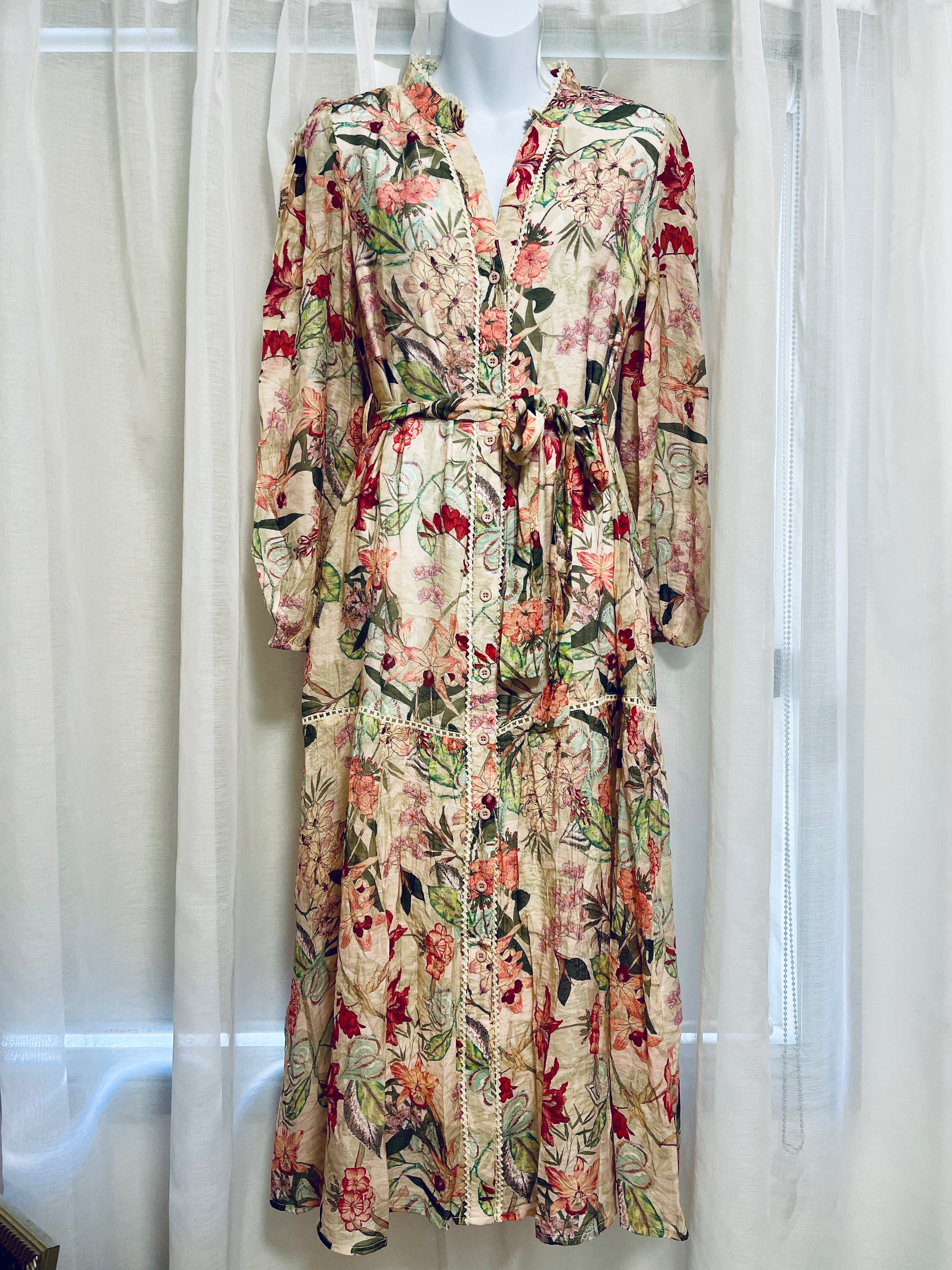 Isla Tiered Midi Dress – Neutral 🌿