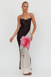 Black Orchid Sheer Panel Maxi Dress