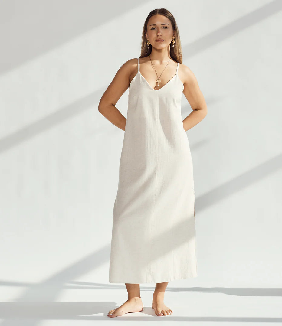 Double Layer Linen Blend Dress