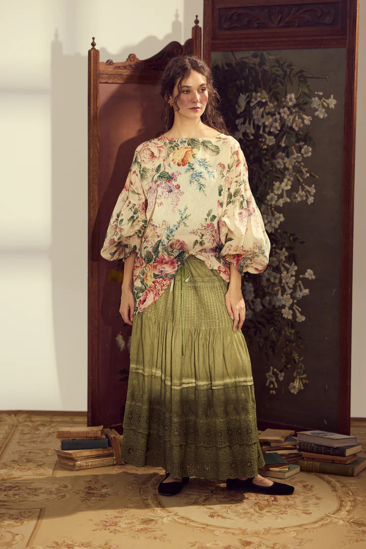 Florist. Linen and cotton Botanical bouquet top
