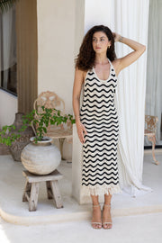 Chevron Crochet Halter Dress