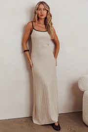 Parisian Muse Ribbed Knit Dress – Oat
