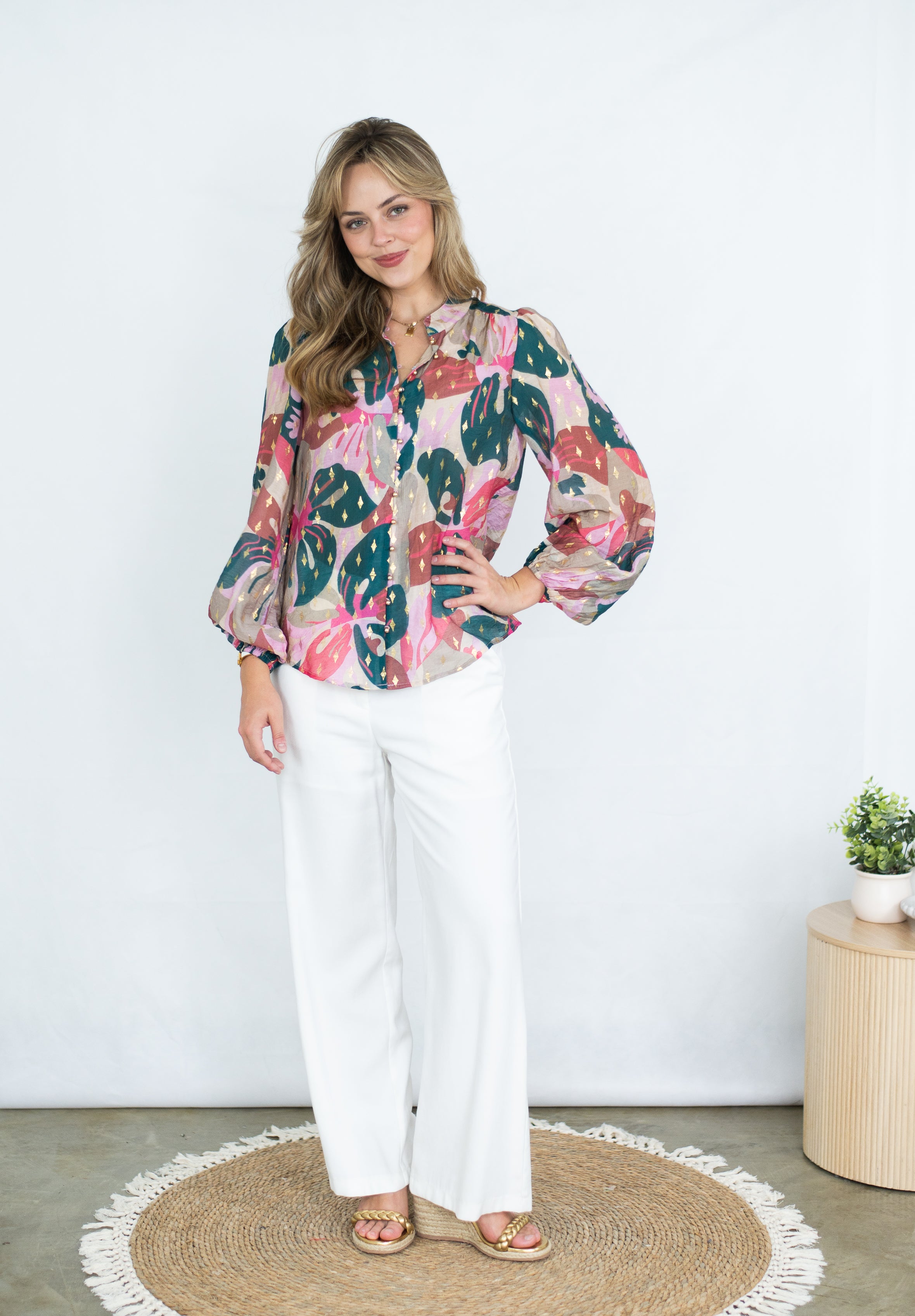 Monsteria with Gold Diamond Blouse