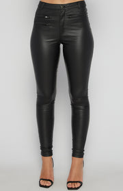 Textured Skinny Jeans with Zip Details