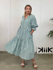 EIGHT EIGHT FIVE DRESS - Green Stripe