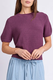 Blair Short Sleeve Knit - Plum