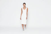 Essentials Reversable Rayon Slip Midi Length - White