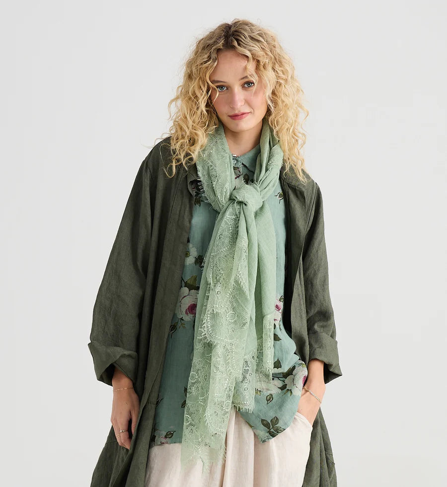 Midsummer`s Dream Cotton and lace scarf.