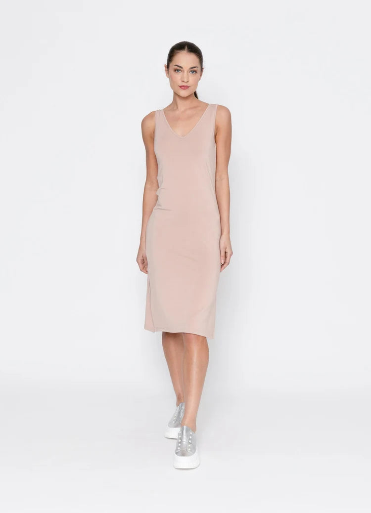 Essentials Reversable Rayon Slip Midi Length - Nude
