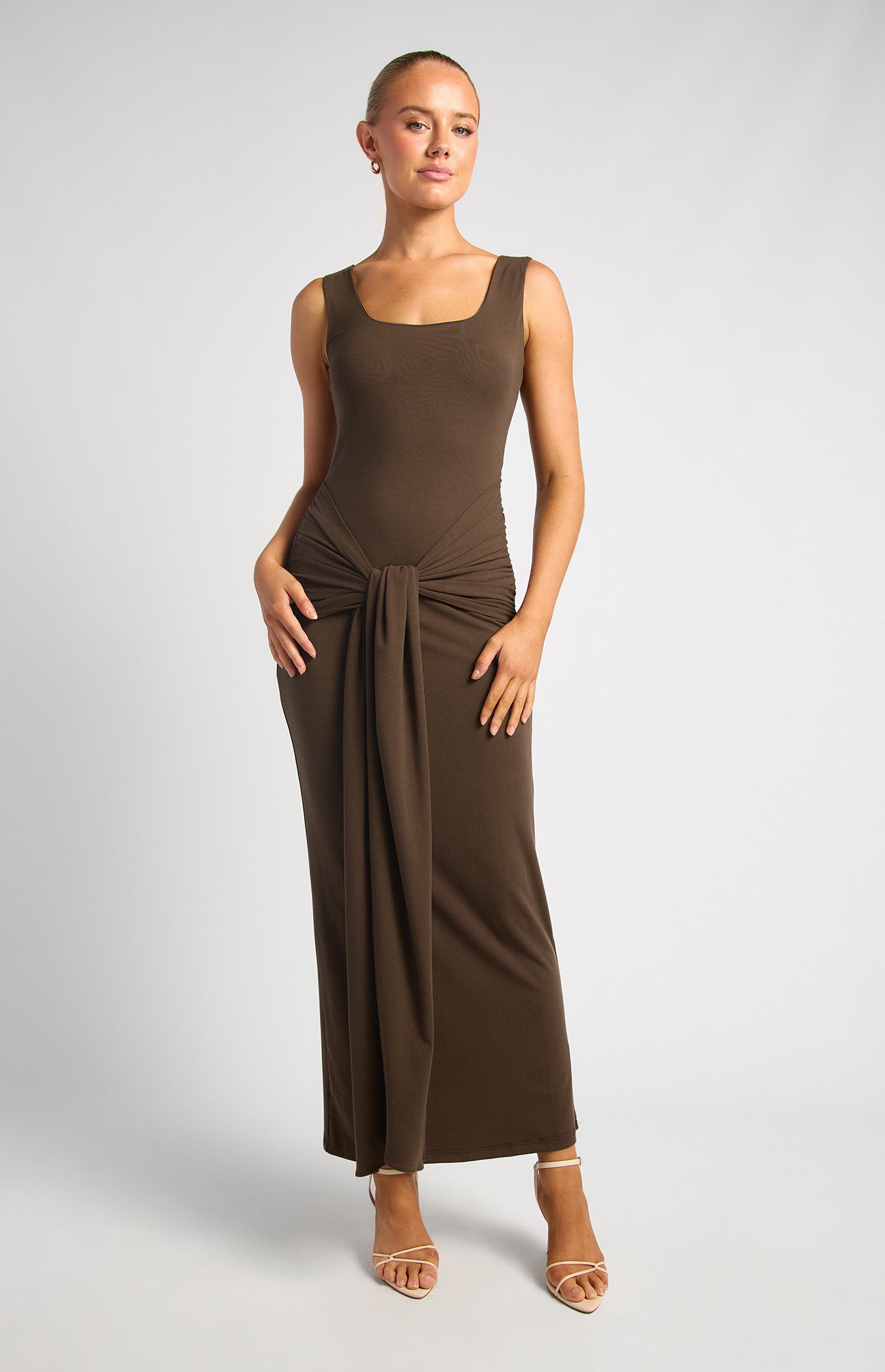 Front Tie Sash Detail Jersey Dress