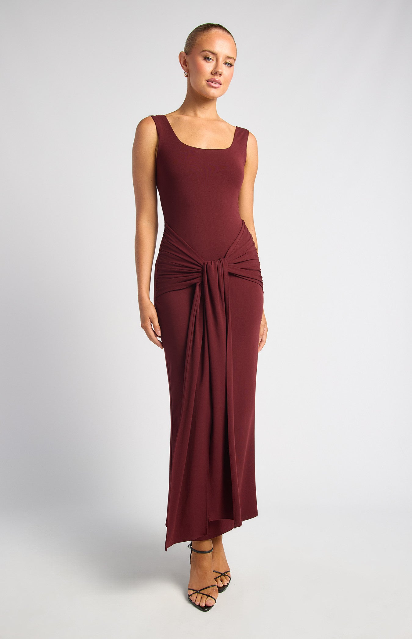 Front Tie Sash Detail Jersey Dress