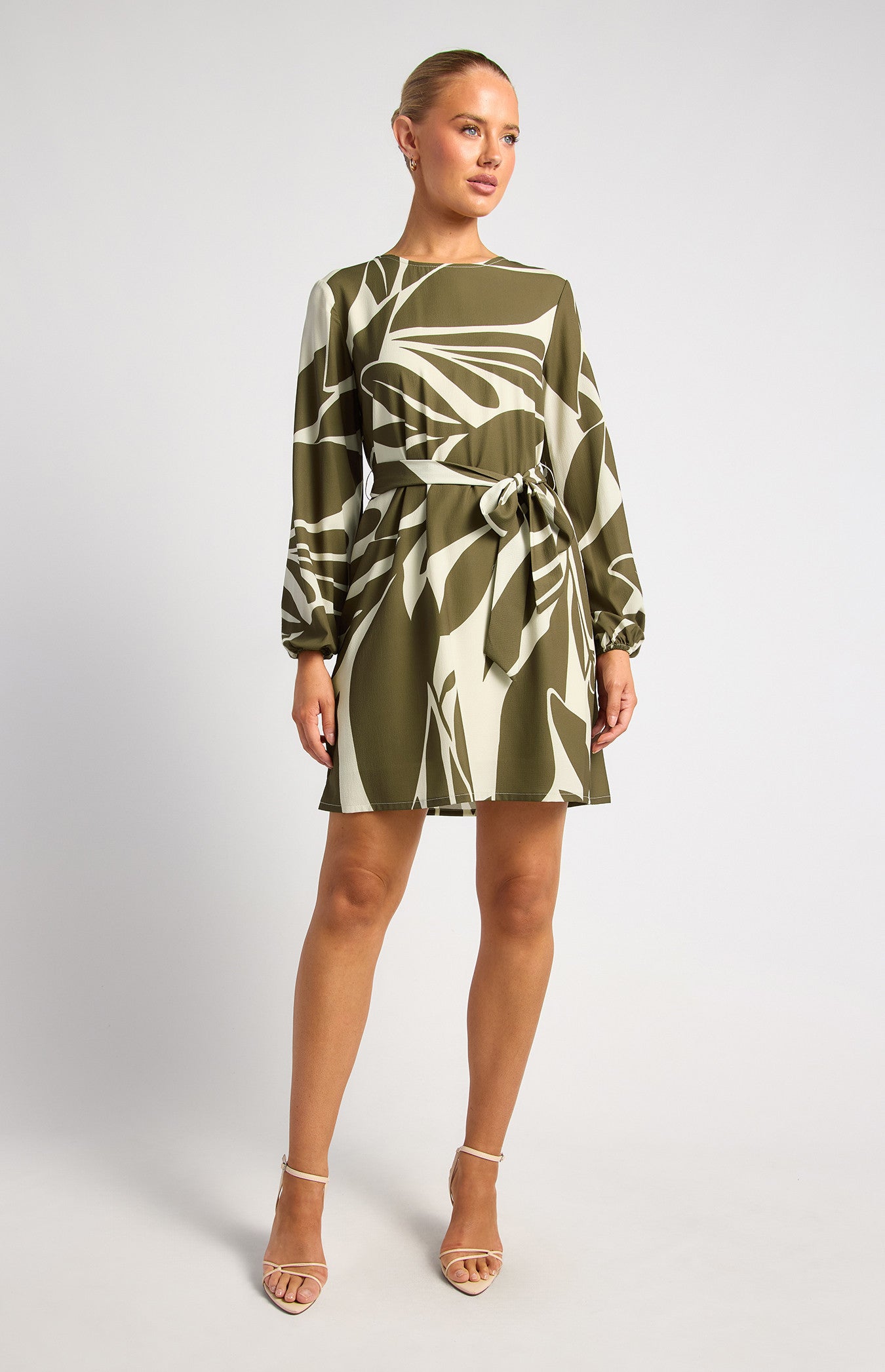 Abstract Printed Round Neck Shift Dress