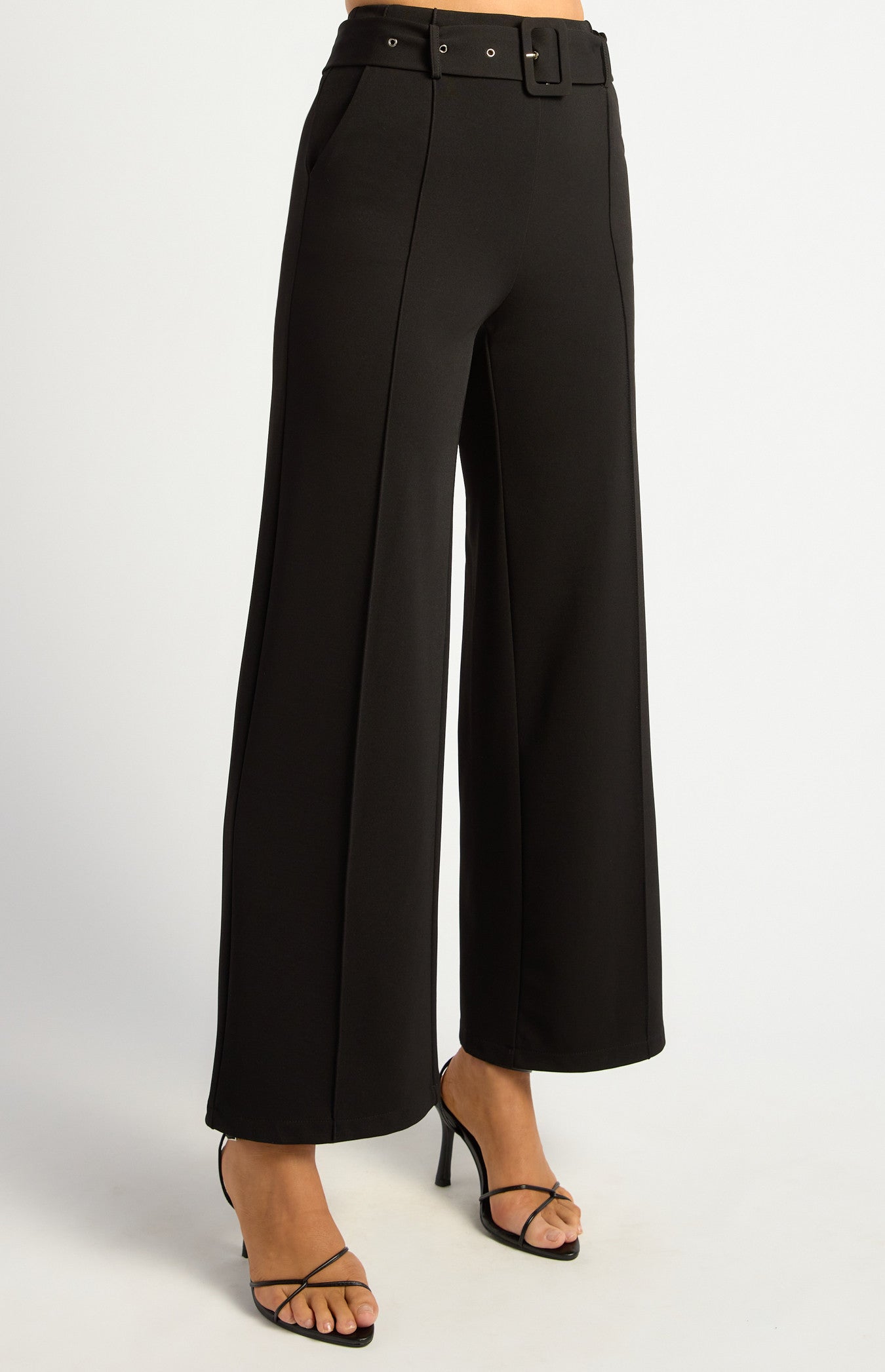 Stretch Jersey Pants with Self Fabric Belt Buckle (SPA500A)