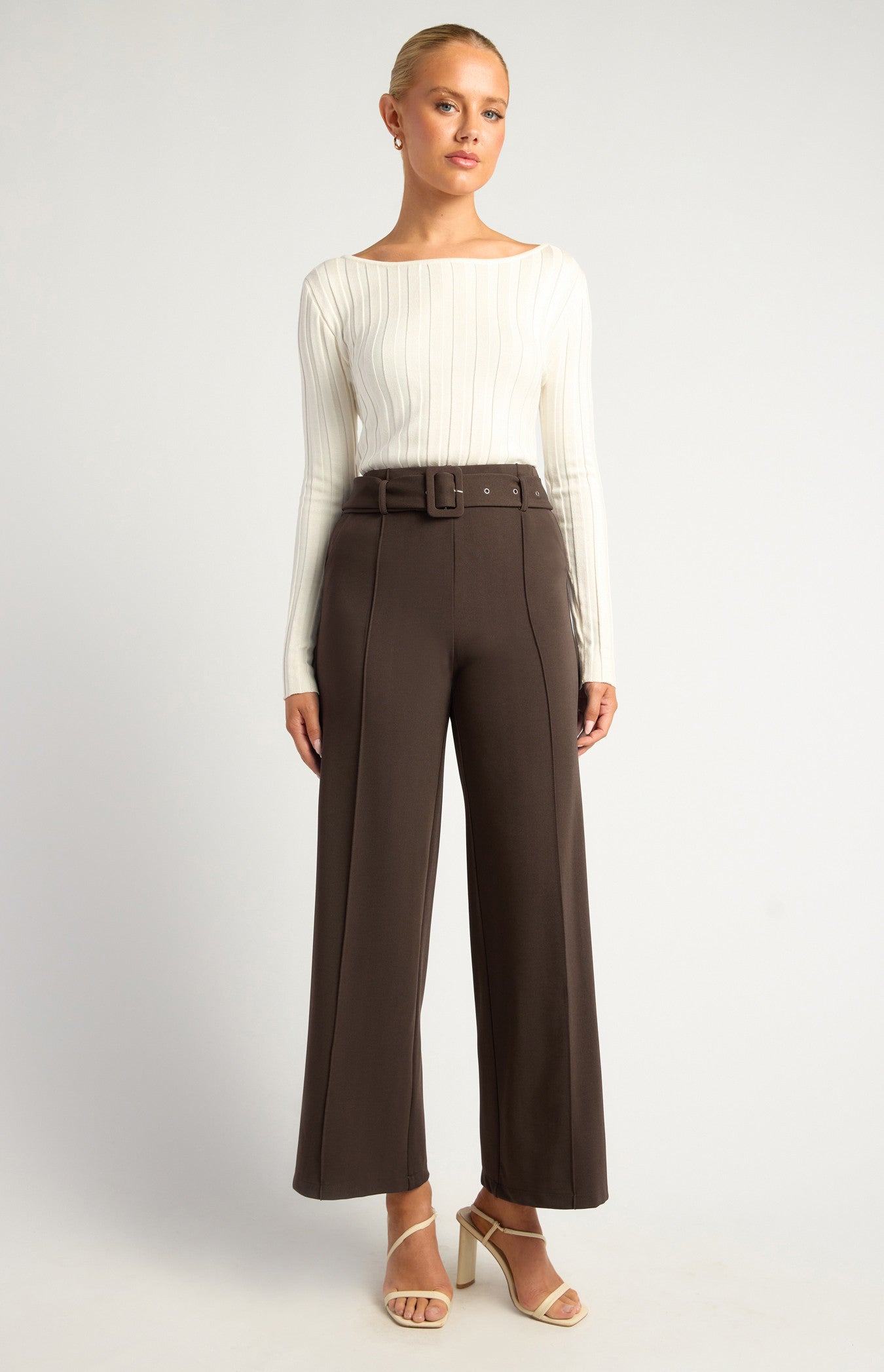 Stretch Jersey Pants with Self Fabric Belt Buckle (SPA500A)