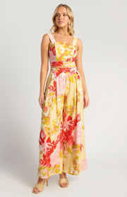 Floral Print Top & Pleated Pants Set