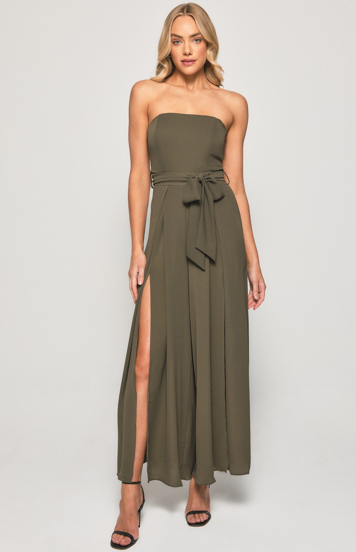 Split Leg Waist Detail Jumpsuit