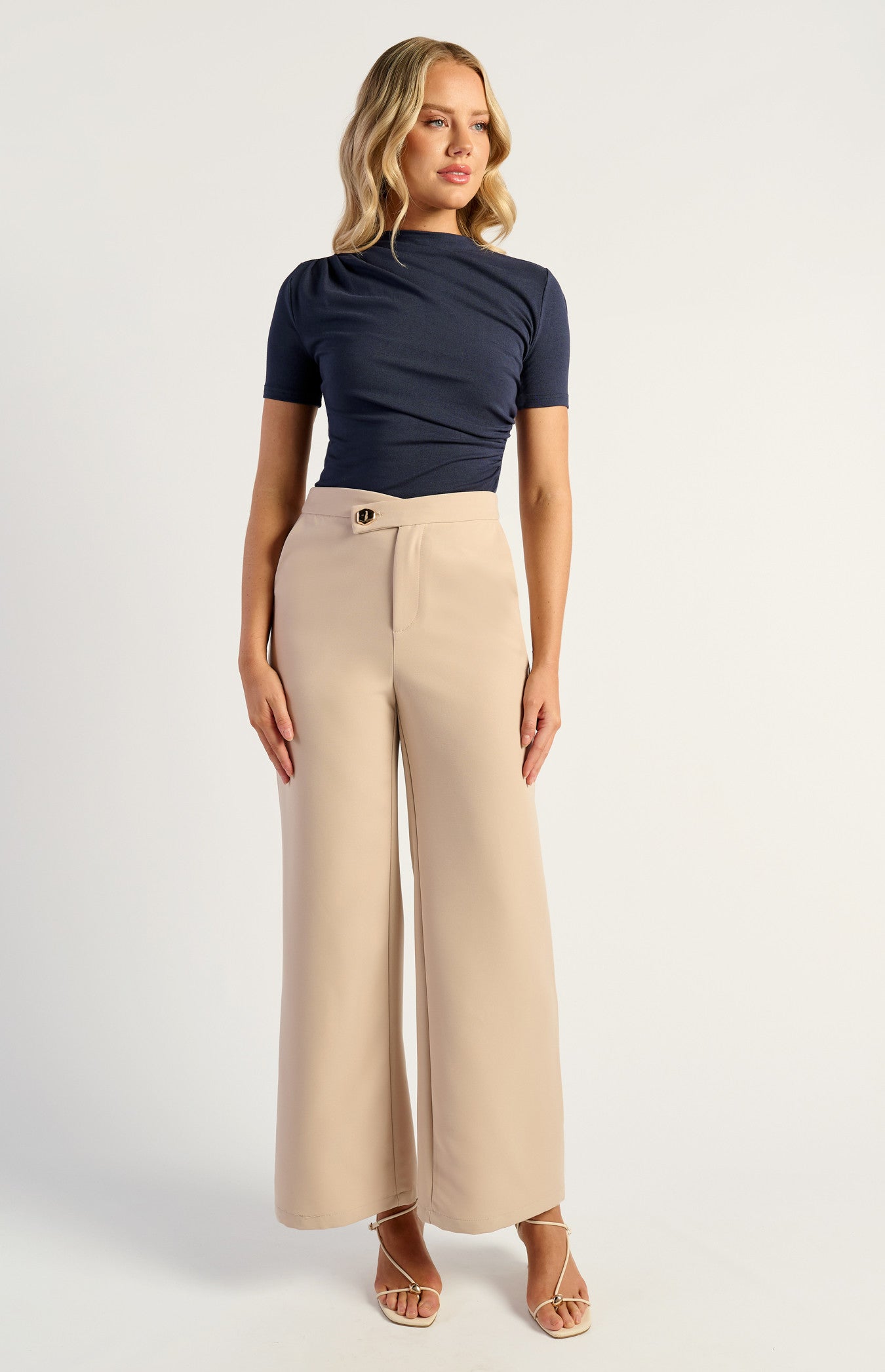 tretch Jersey Top with Front Ruched Detail