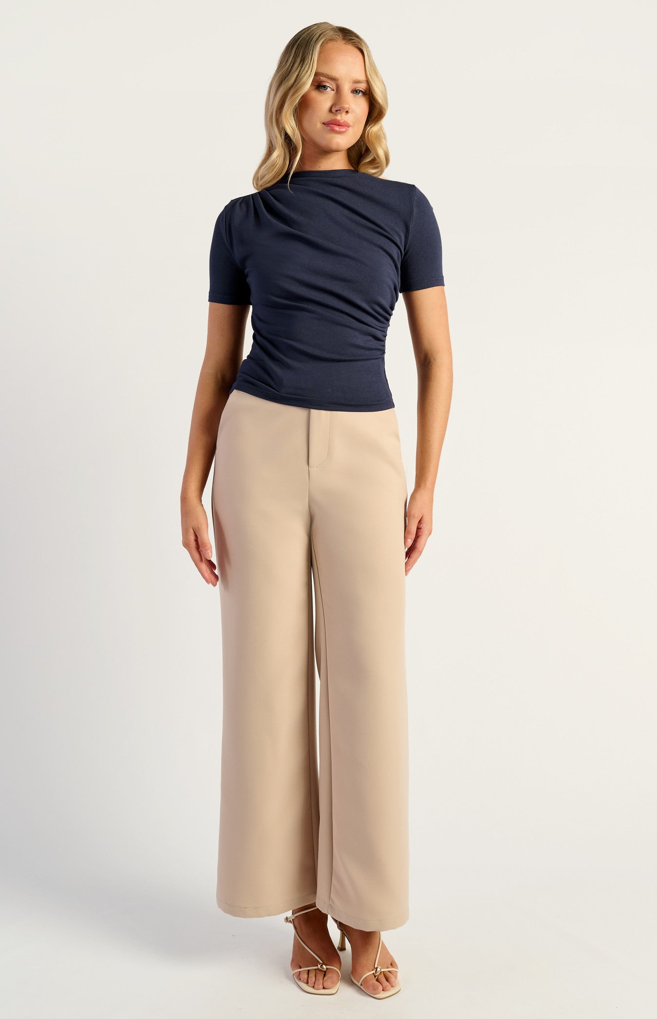 tretch Jersey Top with Front Ruched Detail