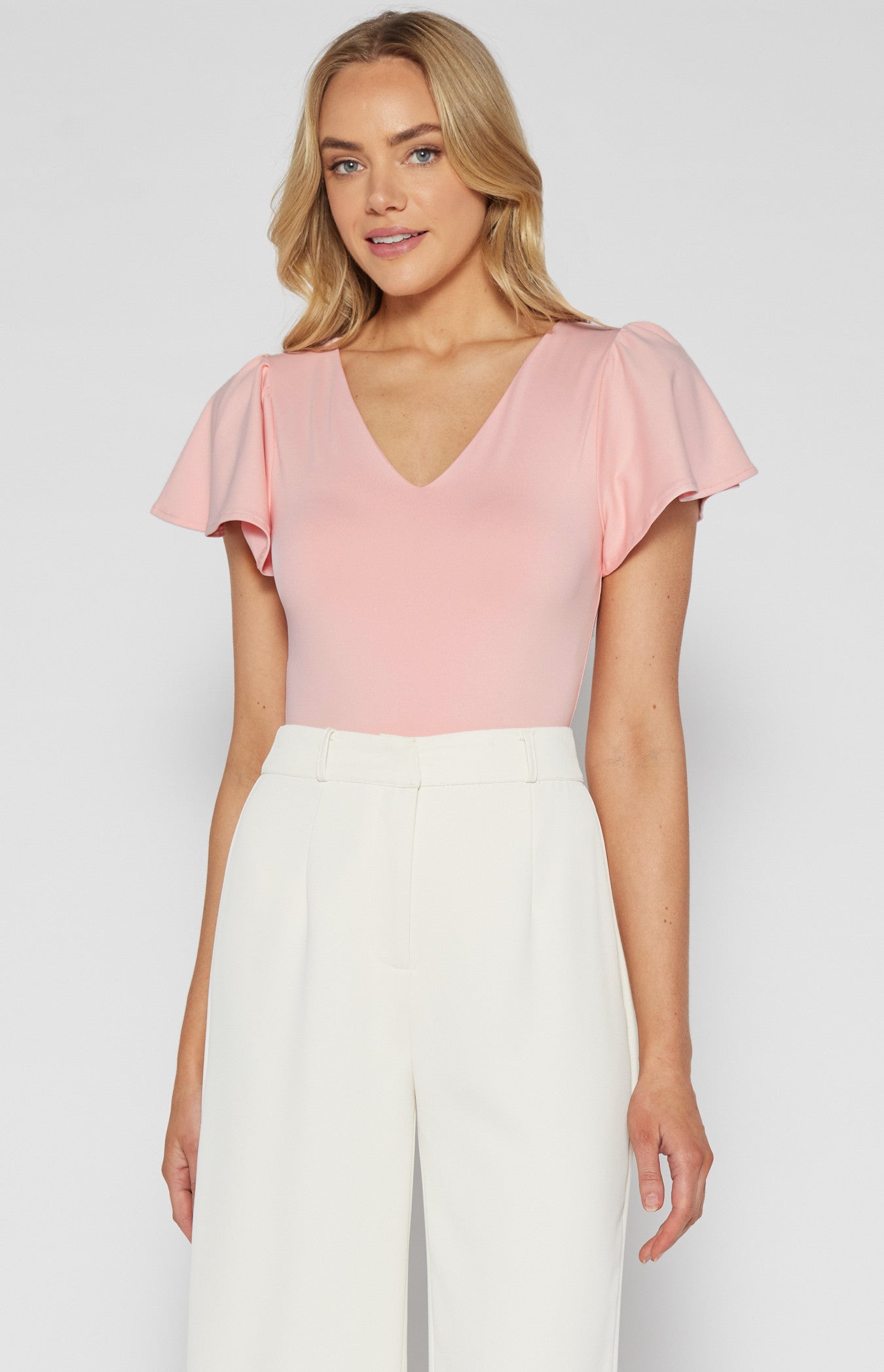 Stretch Bodysuit With Butterfly Sleeves