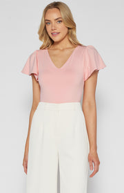 Stretch Bodysuit With Butterfly Sleeves