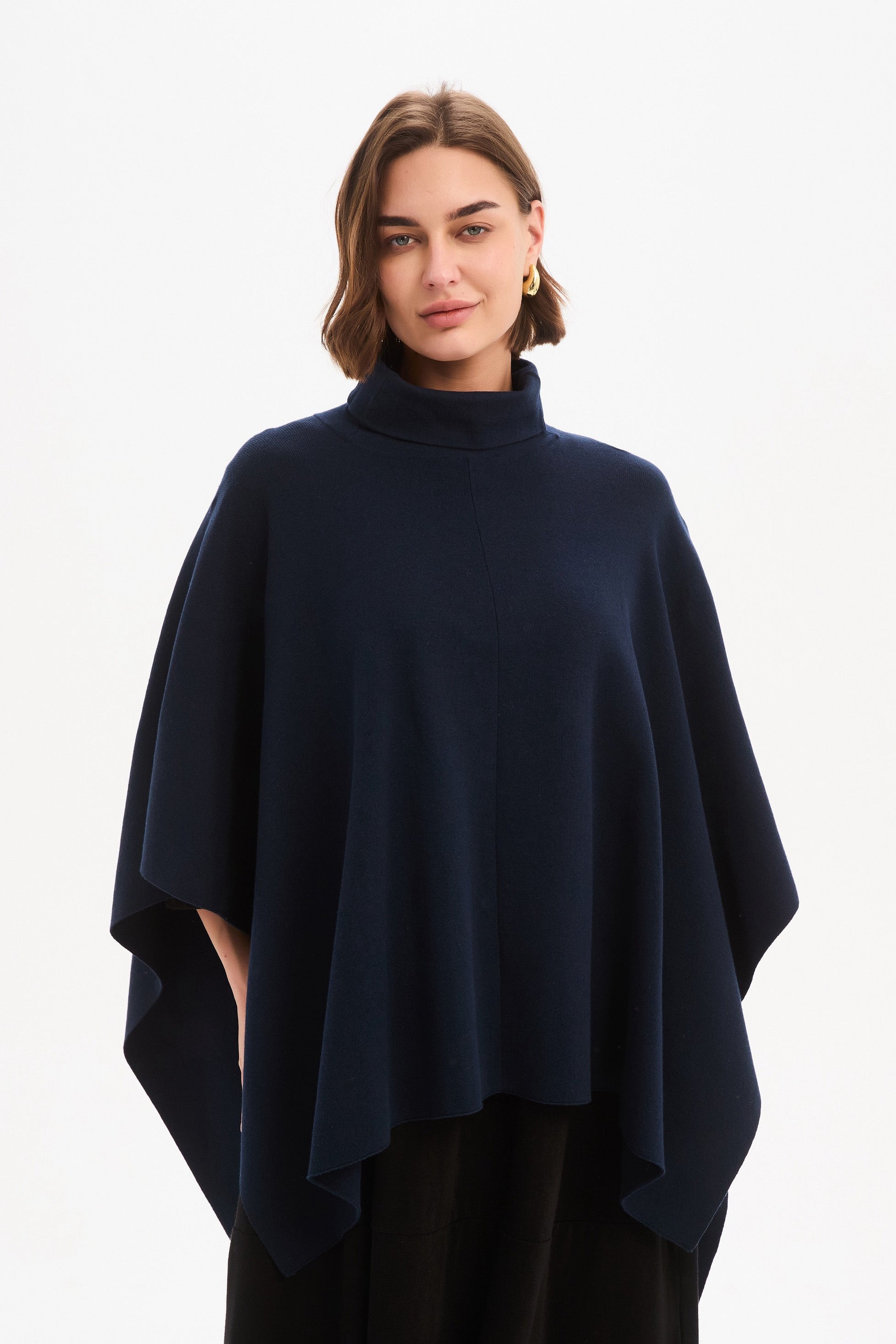 CROSSOVER WRAP KNIT - Navy