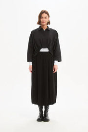 JERSEY PIN TUCK HEM SKIRT