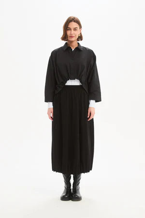JERSEY PIN TUCK HEM SKIRT
