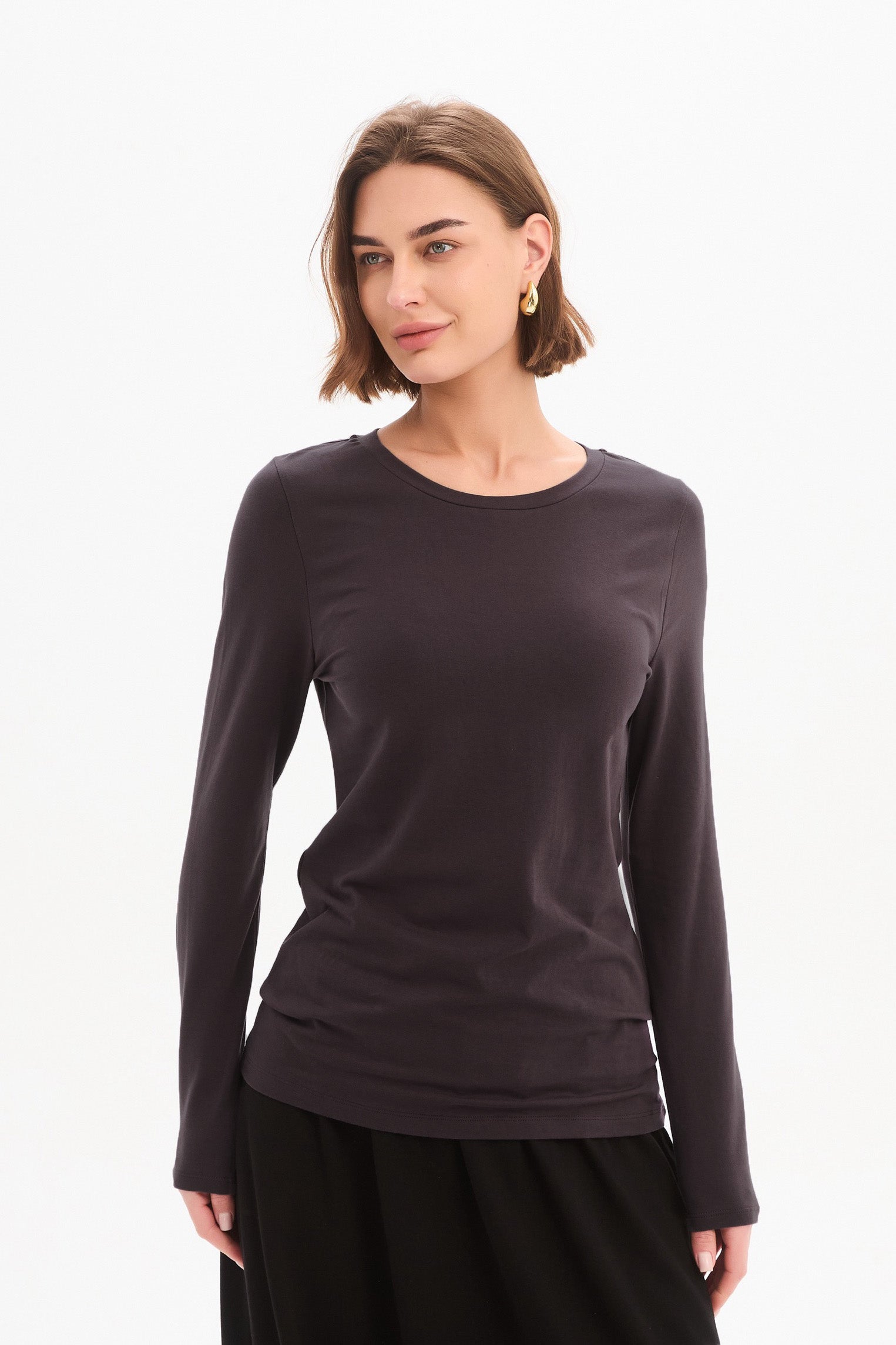 LONG SLEEVE TSHIRT - Choc/Plum