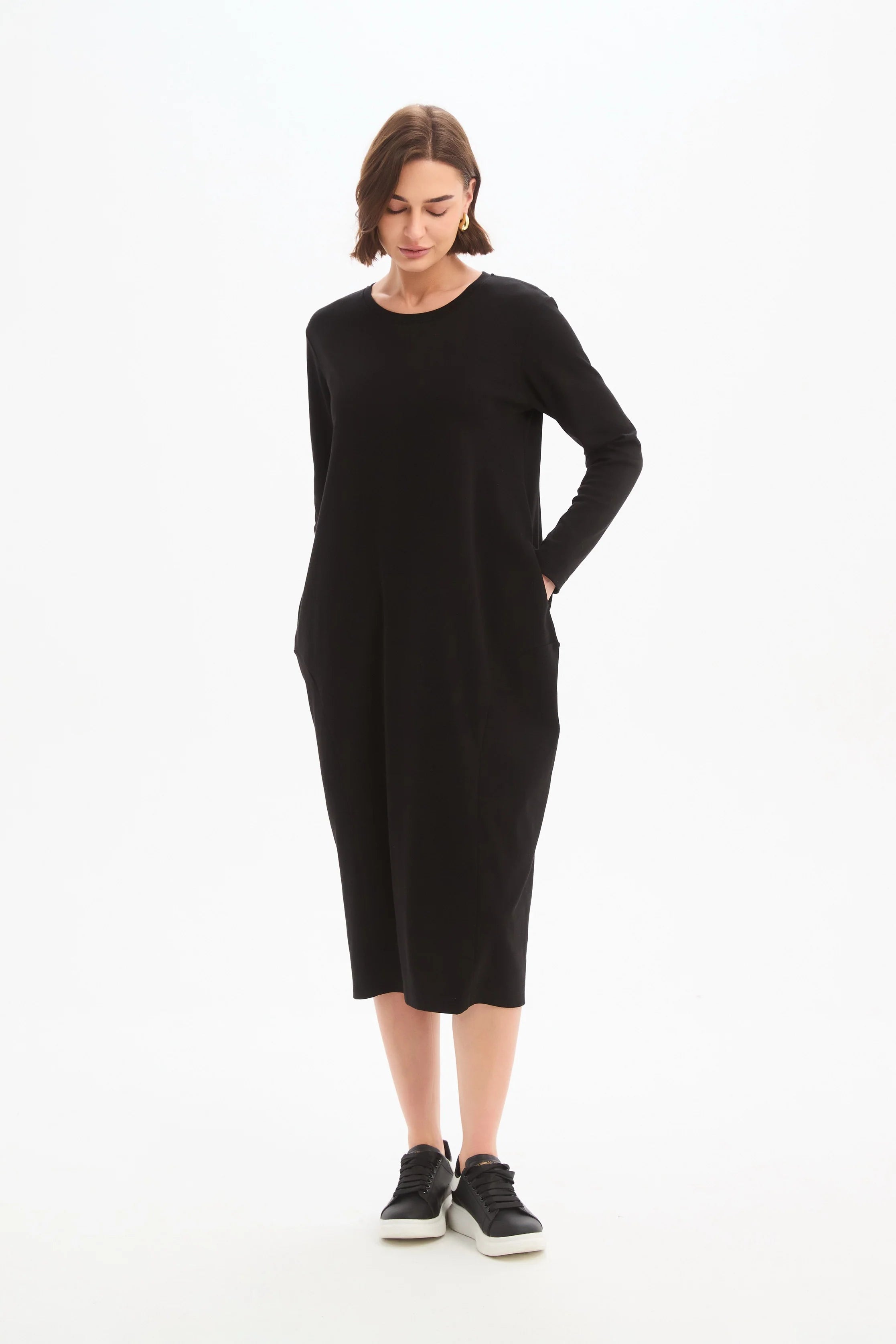 STRIPE BACK OVOID DRESS