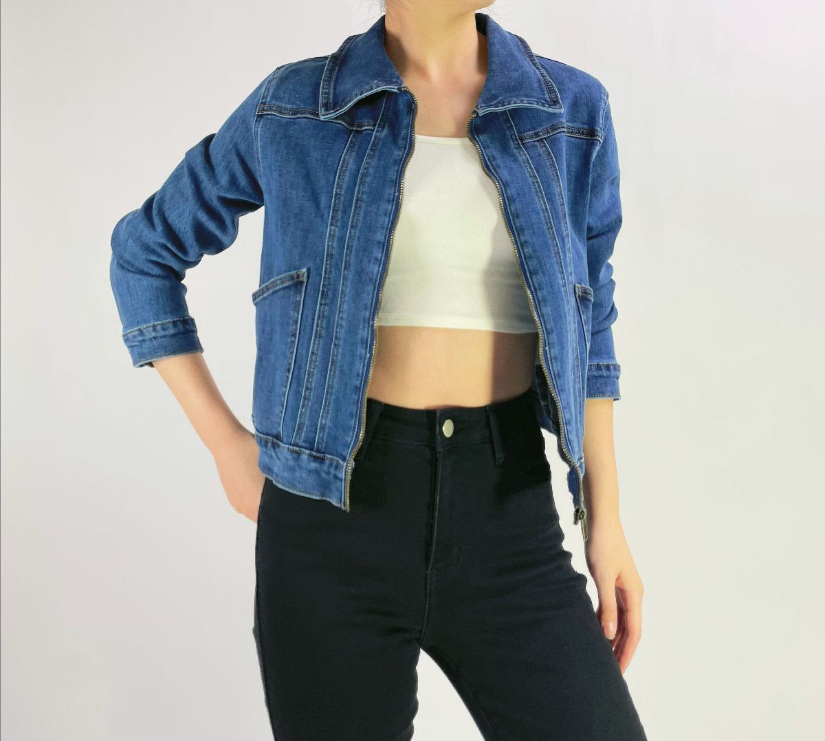 Detailed denim Jacket with stretch
