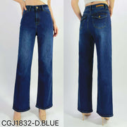 Stretchy straight leg with Pocket - Dark Blue