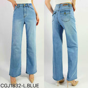 Stretchy straight leg with Pocket - Light Denim