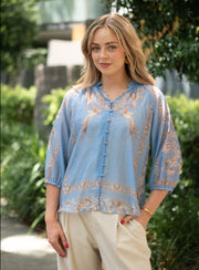Lyocell Peacock Blouse - Blue
