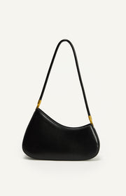 Curved Silhouette Structured Shoulder Bag with Soft Tube Handle