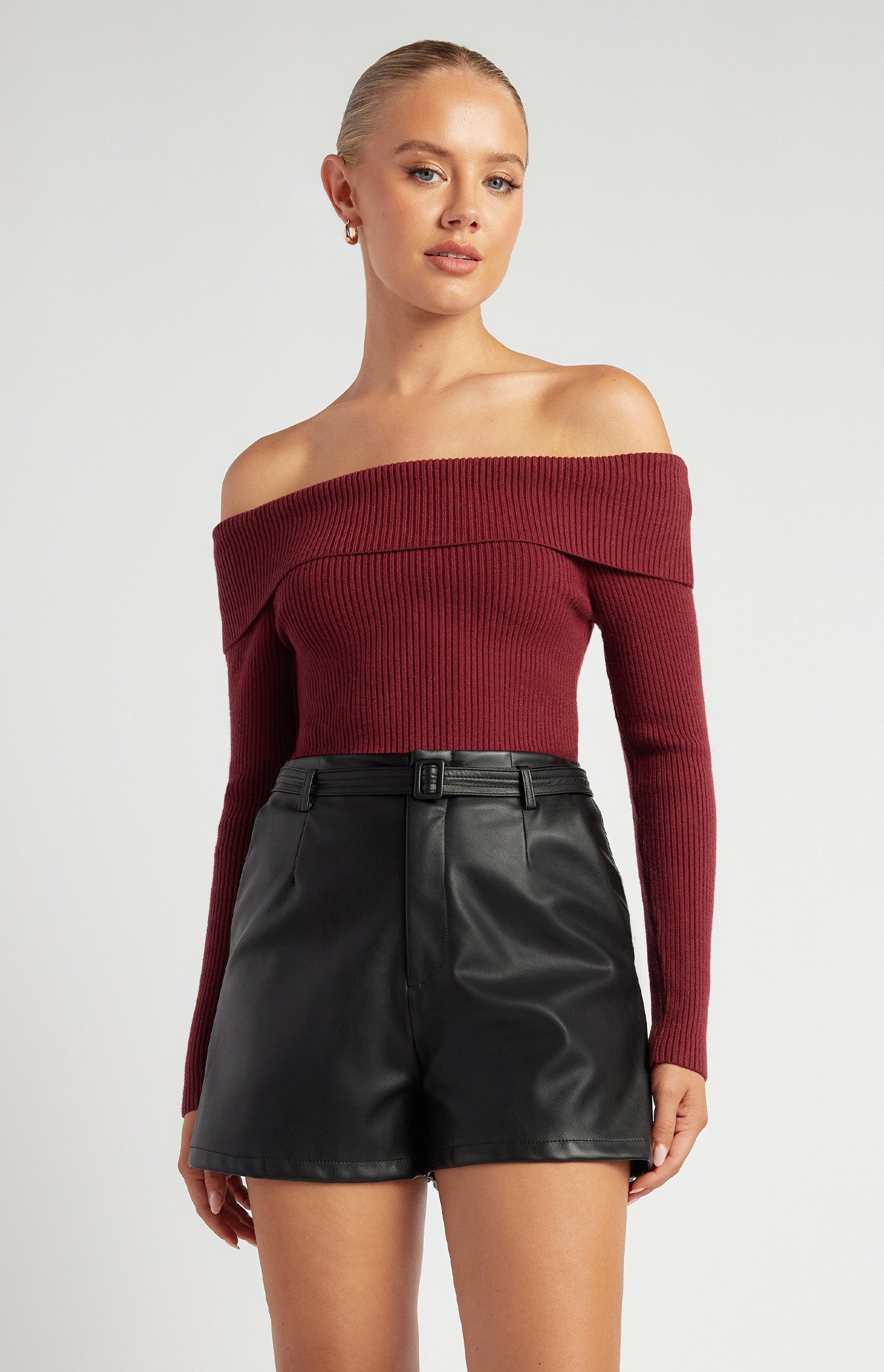 Off the Shoulder Knit Bodysuit