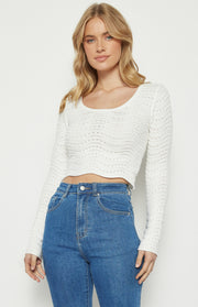 Scallop Textured Knit Top