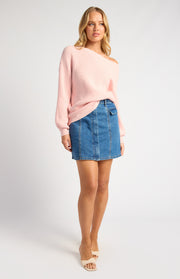 One Shoulder Relaxed Fit Knit Top