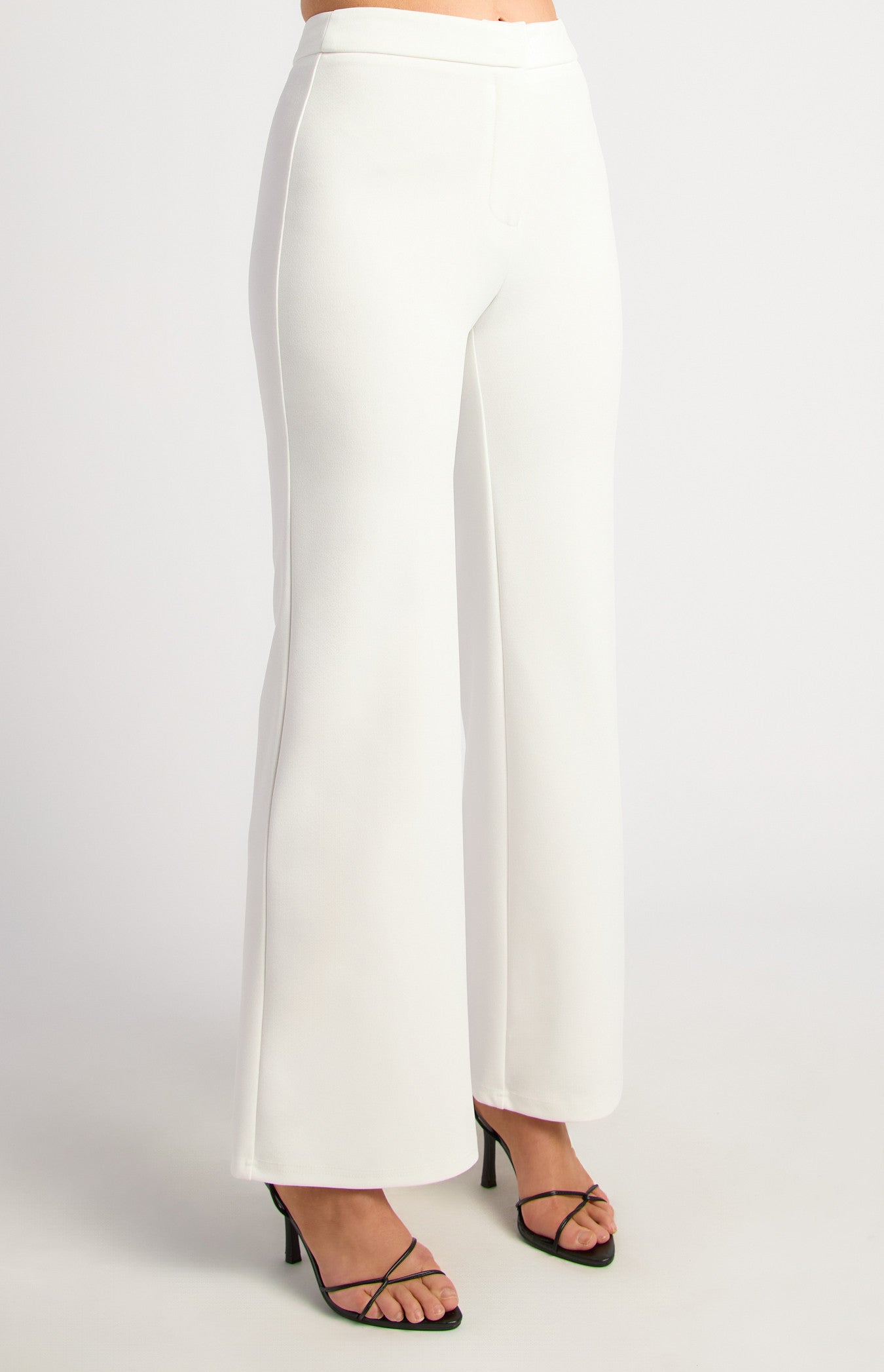 Stretch Jersey High Waisted Straight Leg - White