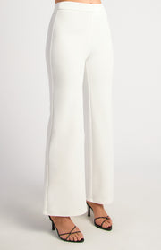 Stretch Jersey High Waisted Straight Leg - White