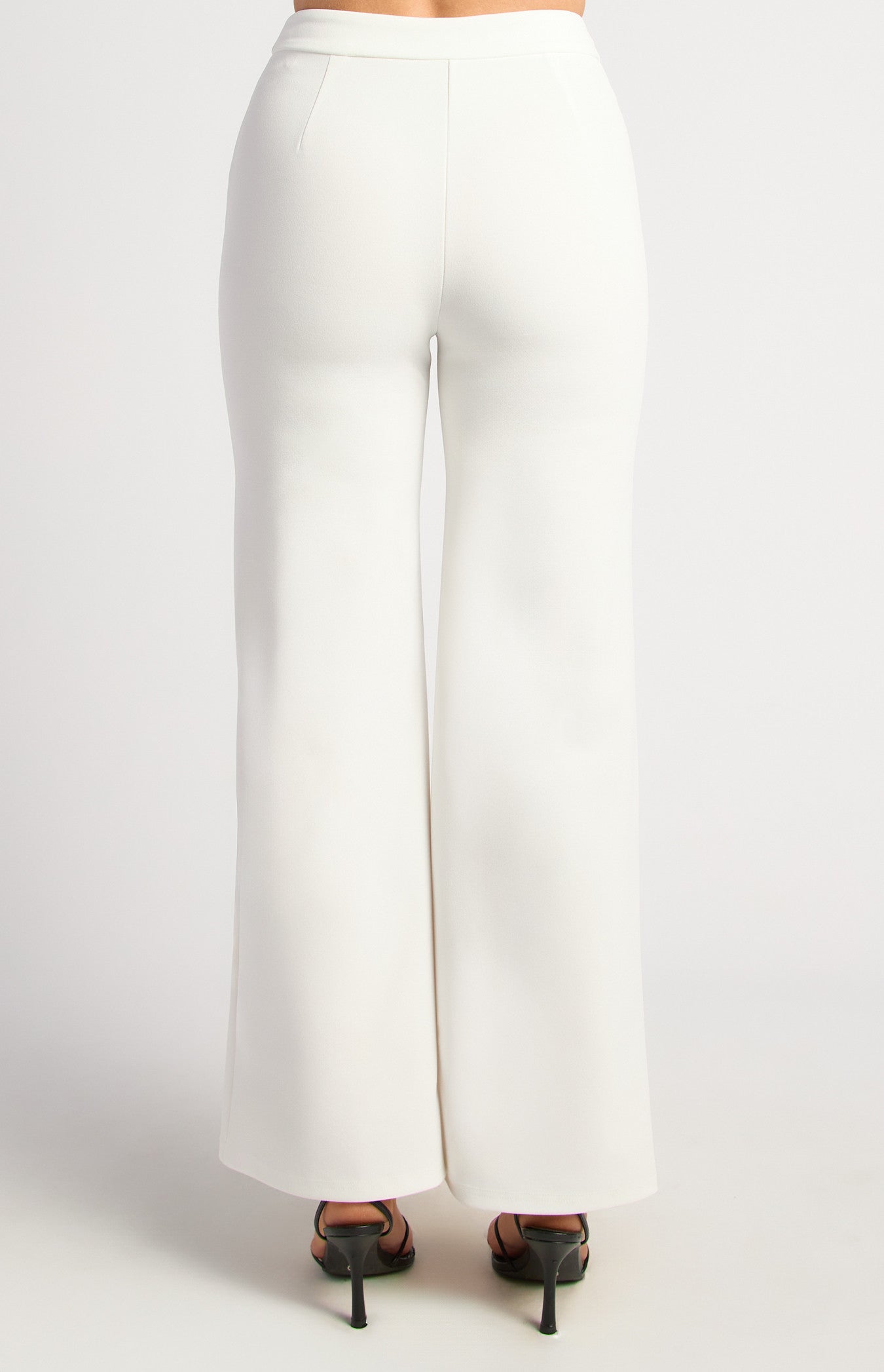 Stretch Jersey High Waisted Straight Leg - White