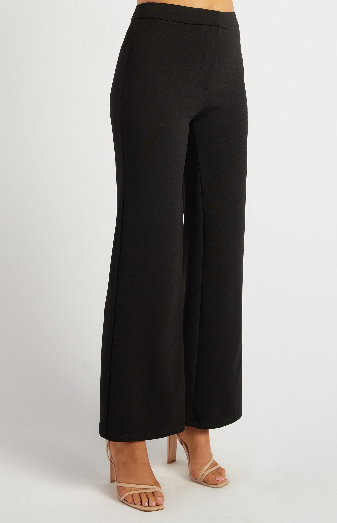Stretch Jersey High Waisted Straight Leg - Black