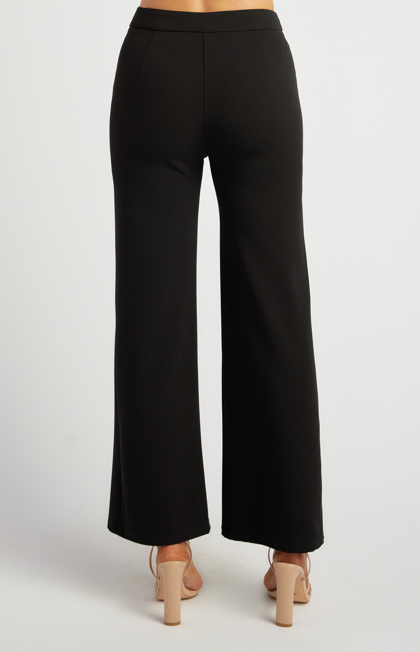 Stretch Jersey High Waisted Straight Leg - Black