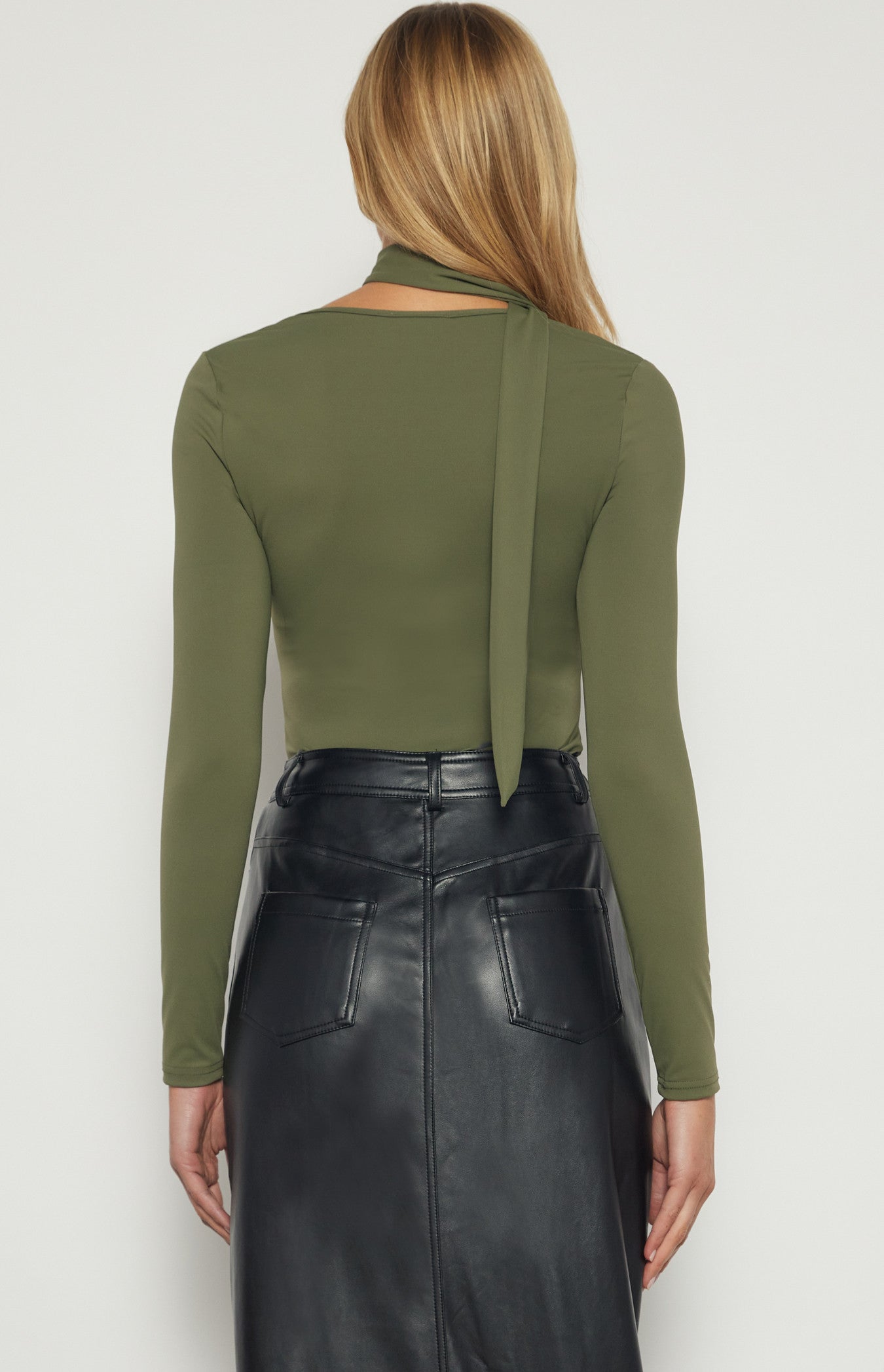 Stretch Jersey Top with Scarf Detail