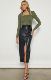Stretch Jersey Top with Scarf Detail
